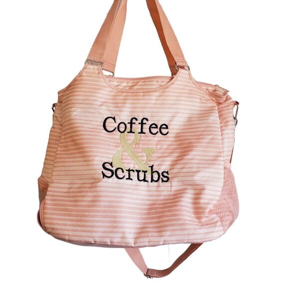 thirty-one Handbags - #SIS Thirty One All Pro Tote - Coffee & Scrubs Custom Embroidery *New condition